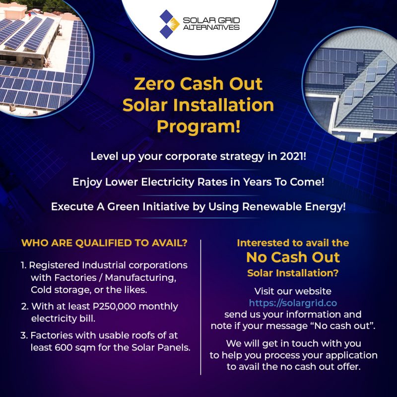 zero cash-out solar financing program